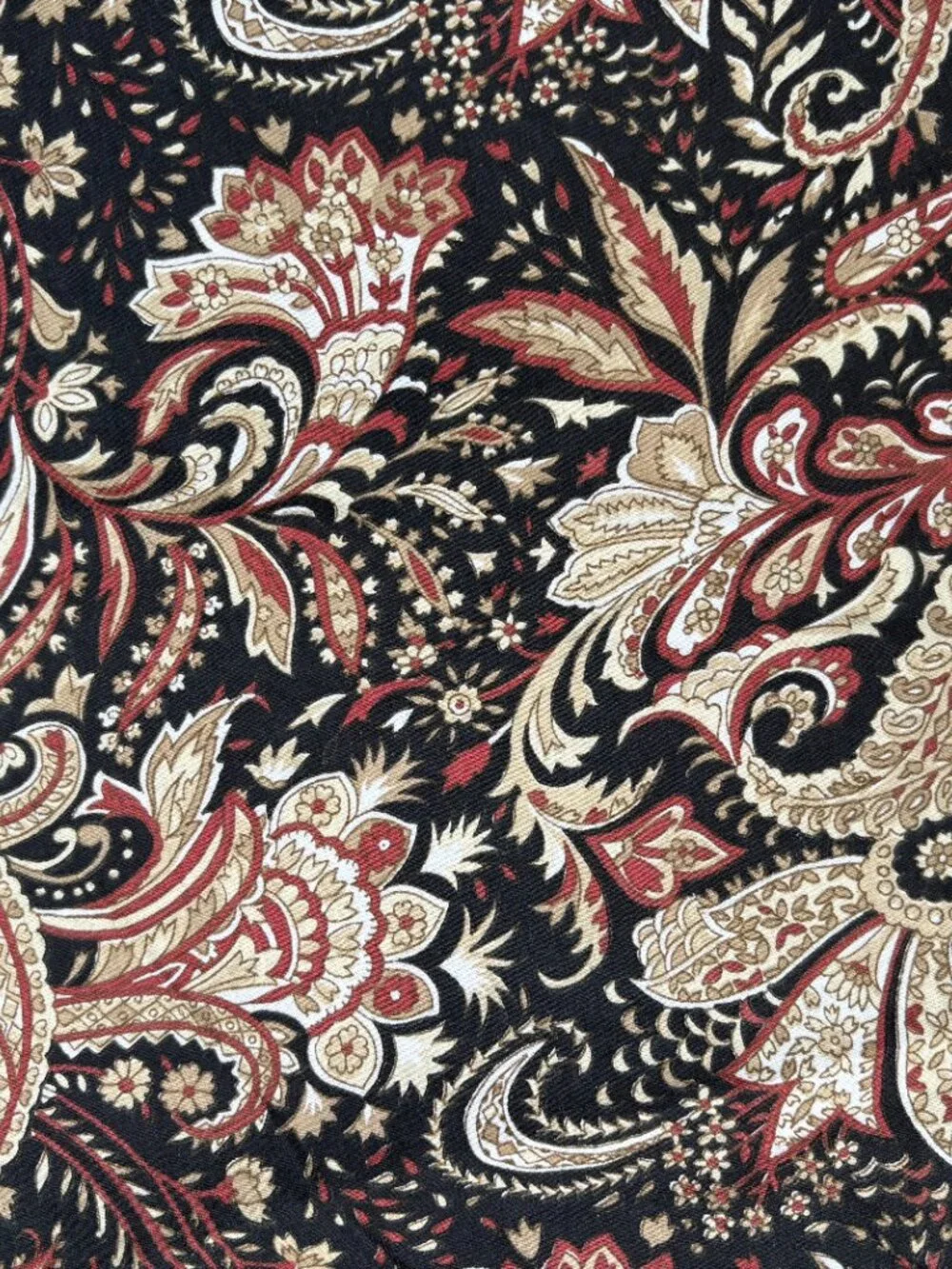Williams Sonoma 70-inch round cotton paisley tablecloth autumn fall cottage